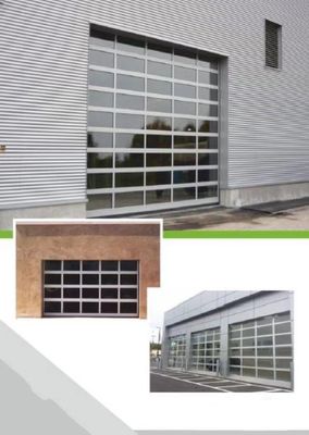 Alta riduzione di rumore del garage di vetro di alluminio sezionale a piena vista della porta esteriore impermeabile